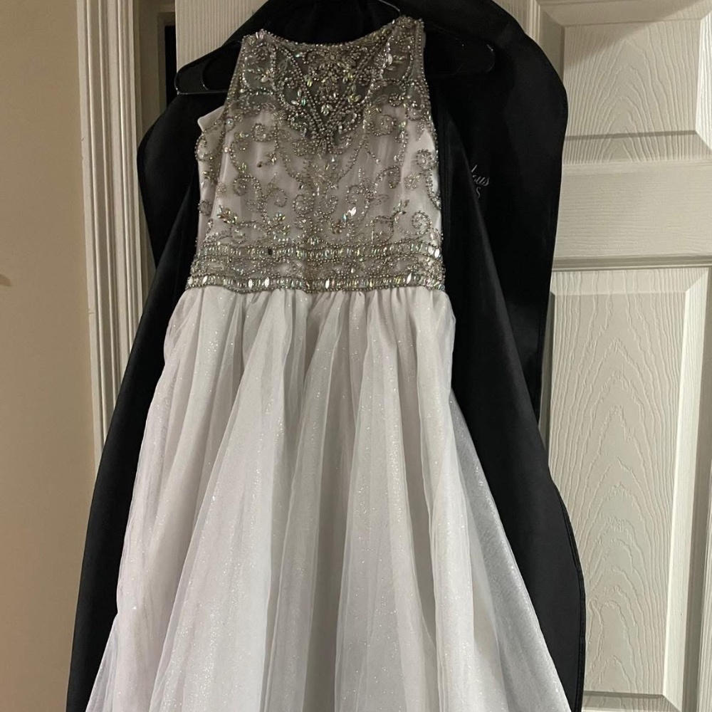 Youth white pageant dress